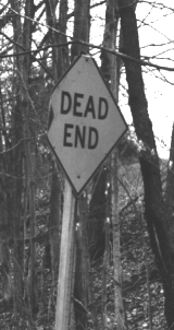 Bent DEAD END sign